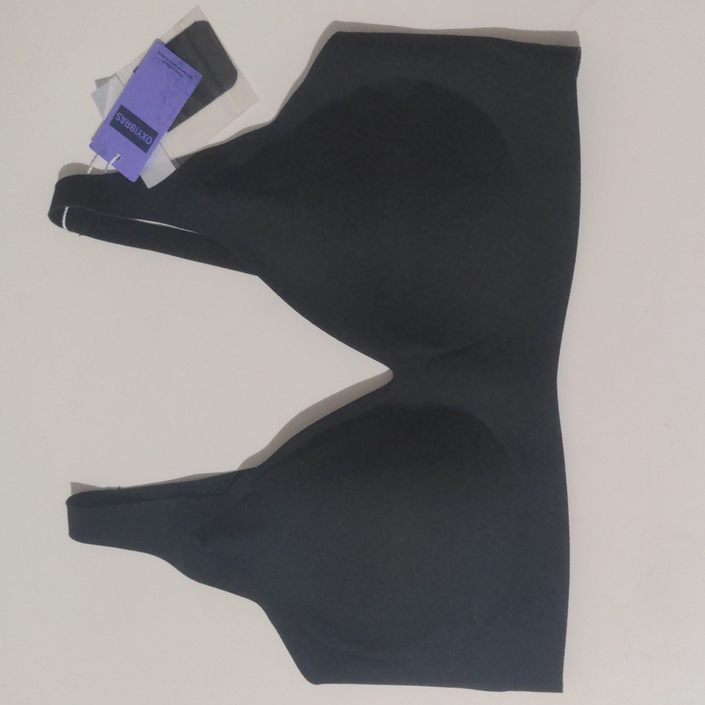 Oxyibras Comfort Bras Black Wireless With Bra Extender. Size M NWT